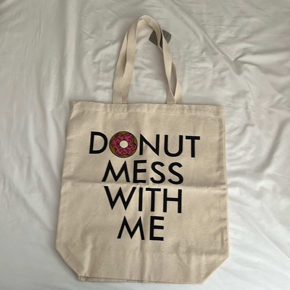 WORLD MARKET Donut Mess With Me Tote Bag